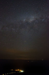 Scenic view of star field against sky at night