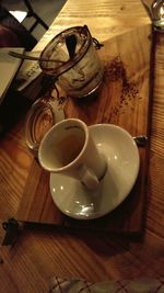 Close-up of wooden table