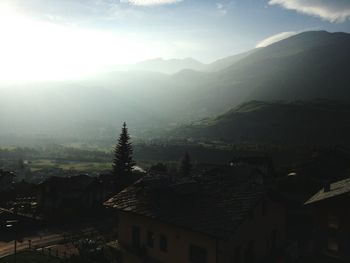 Sunset over mountain range
