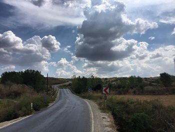 Surface level of country road