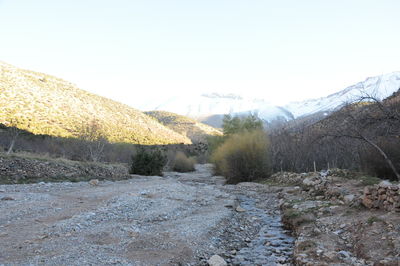 Scenic view of landscape against clear sky