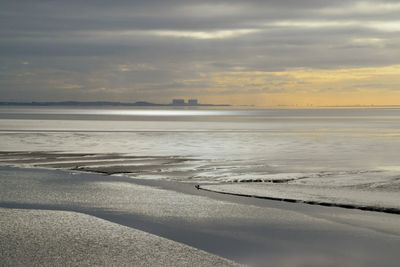 Scenic view of sea at sunset
