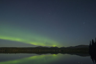 Scenic view of lake against sky at night