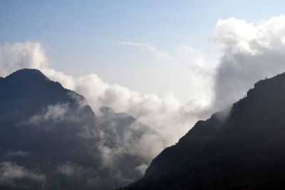 Low angle view of mountains against sky