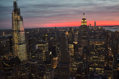 New york at sunset seen from top of the rock