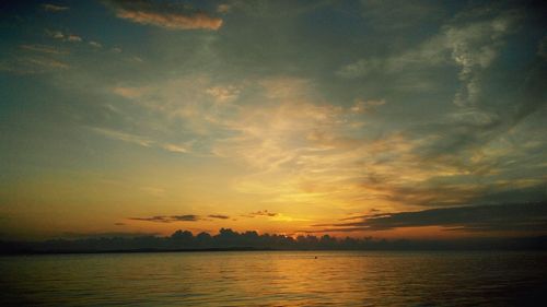 Scenic view of sunset over sea