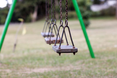 Empty swing in park