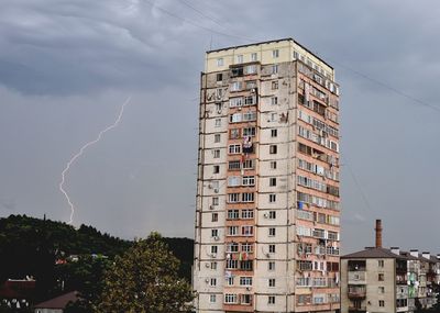 Low angle view of buildings against sky