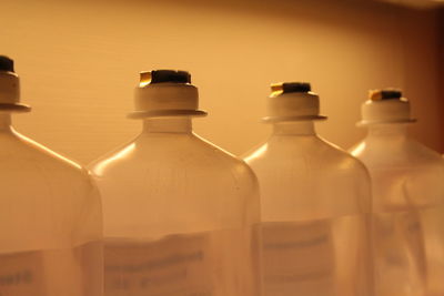 Close-up of vial bottles on table