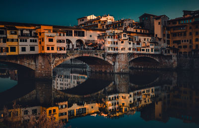 Reflection of buildings in water