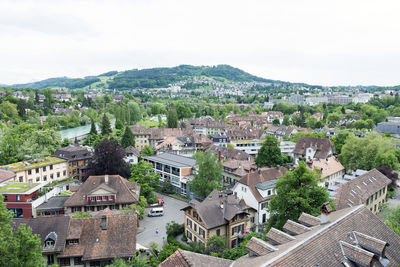 High angle view of cityscape