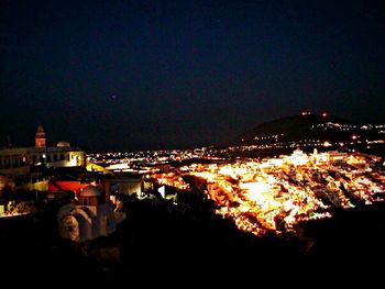 Illuminated cityscape at night