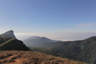 Scenic view of landscape against clear sky