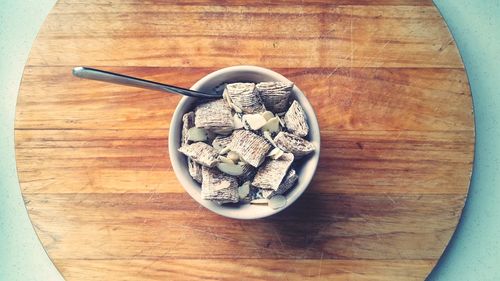 High angle view of food on table