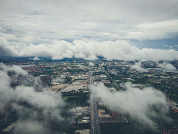 Aerial view from khon kaen province, thailand.