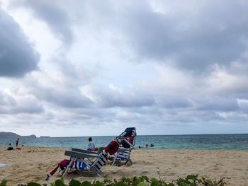 Scenic view of beach against sky