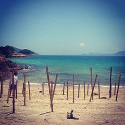 Scenic view of beach against sky