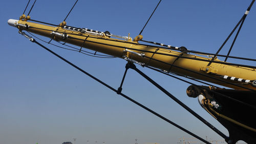 Low angle view of sailboat against sky