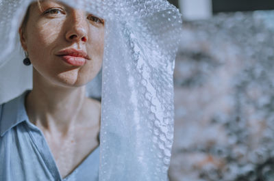 Close-up portrait of a young woman