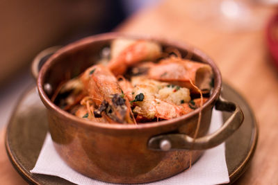 Close-up of noodles in bowl