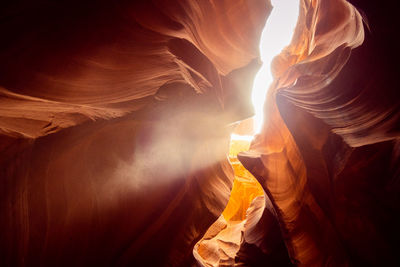 Low angle view of rock formation in cave