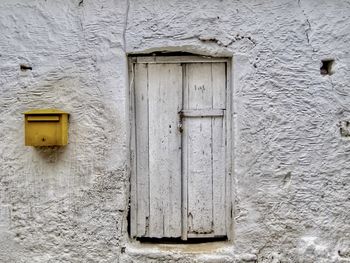 Closed door of old building