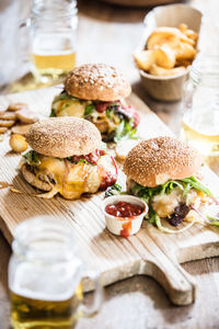 Close-up of food on table