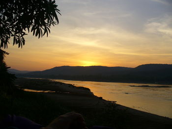 Scenic view of sea at sunset