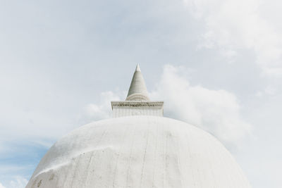 Low angle view of dome on white building against sky