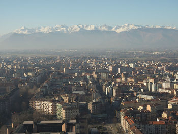 Aerial view of buildings in city