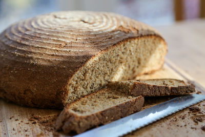 Homebaked bread with spelt flour, rye flour and wholegrain wheat flour