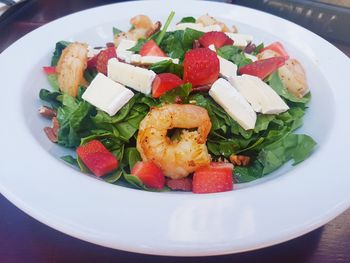 High angle view of salad in plate