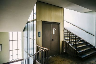 Stairway and elevator in building
