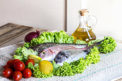 Close-up of vegetables on cutting board