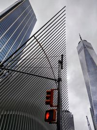 Low angle view of modern buildings against sky