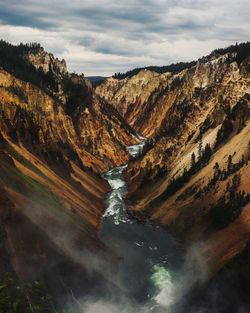 Scenic view of waterfall