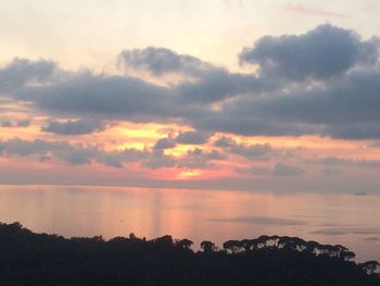 Scenic view of sea at sunset