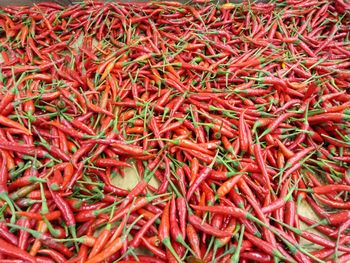 Full frame shot of red chili peppers for sale