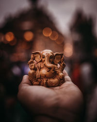 Close-up of hand statue