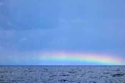 View of calm sea at dusk