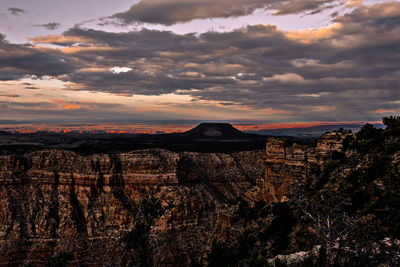 View of landscape against cloudy sky