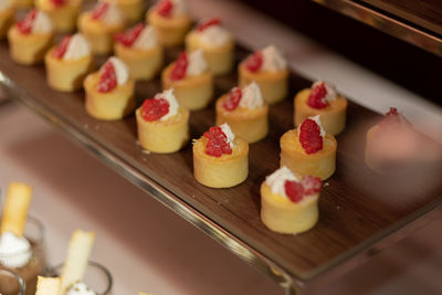 Close-up of cupcakes on table