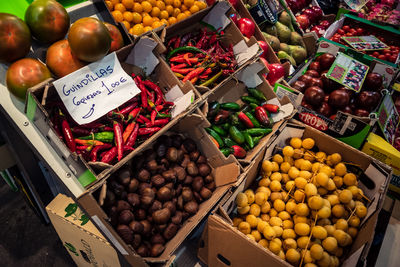Fruits for sale at market stall