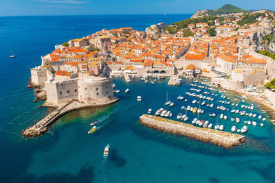 Aerial view of the old town of dubrovnik