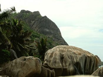Rock formation against sky
