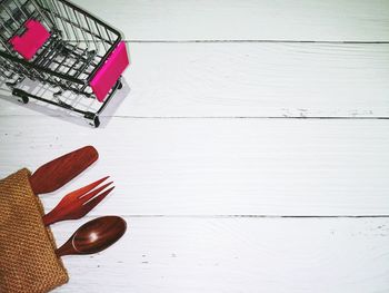 High angle view of bread on table
