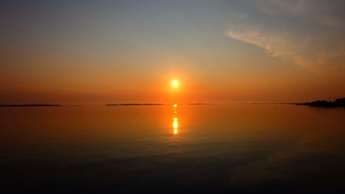 Scenic view of sunset over sea