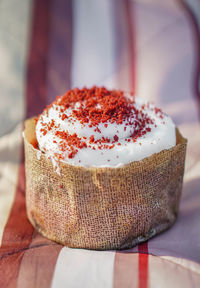 Close-up of cake on table