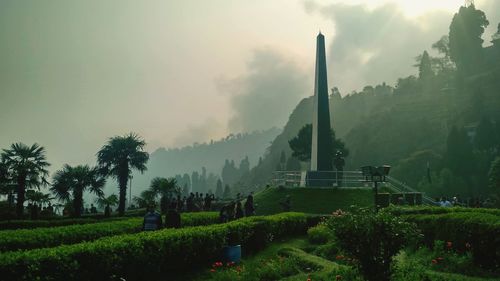 Panoramic view of trees on landscape against sky