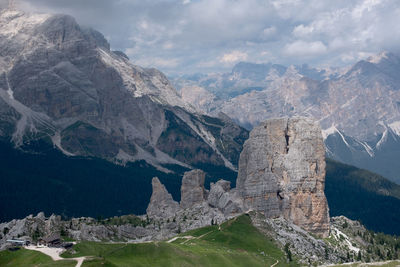 Scenic view of dolomites mountains 